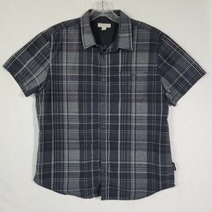 Calvin Klein Jeans Mens Black White Button Up Shirt Size L Large Classic Work